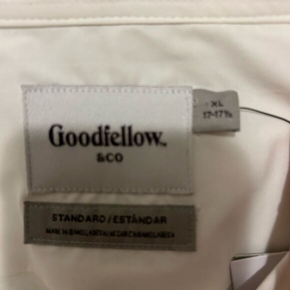 NWT Goodfellow & Co Dress Shirt White Standard fit size XL - Picture 3 of 8